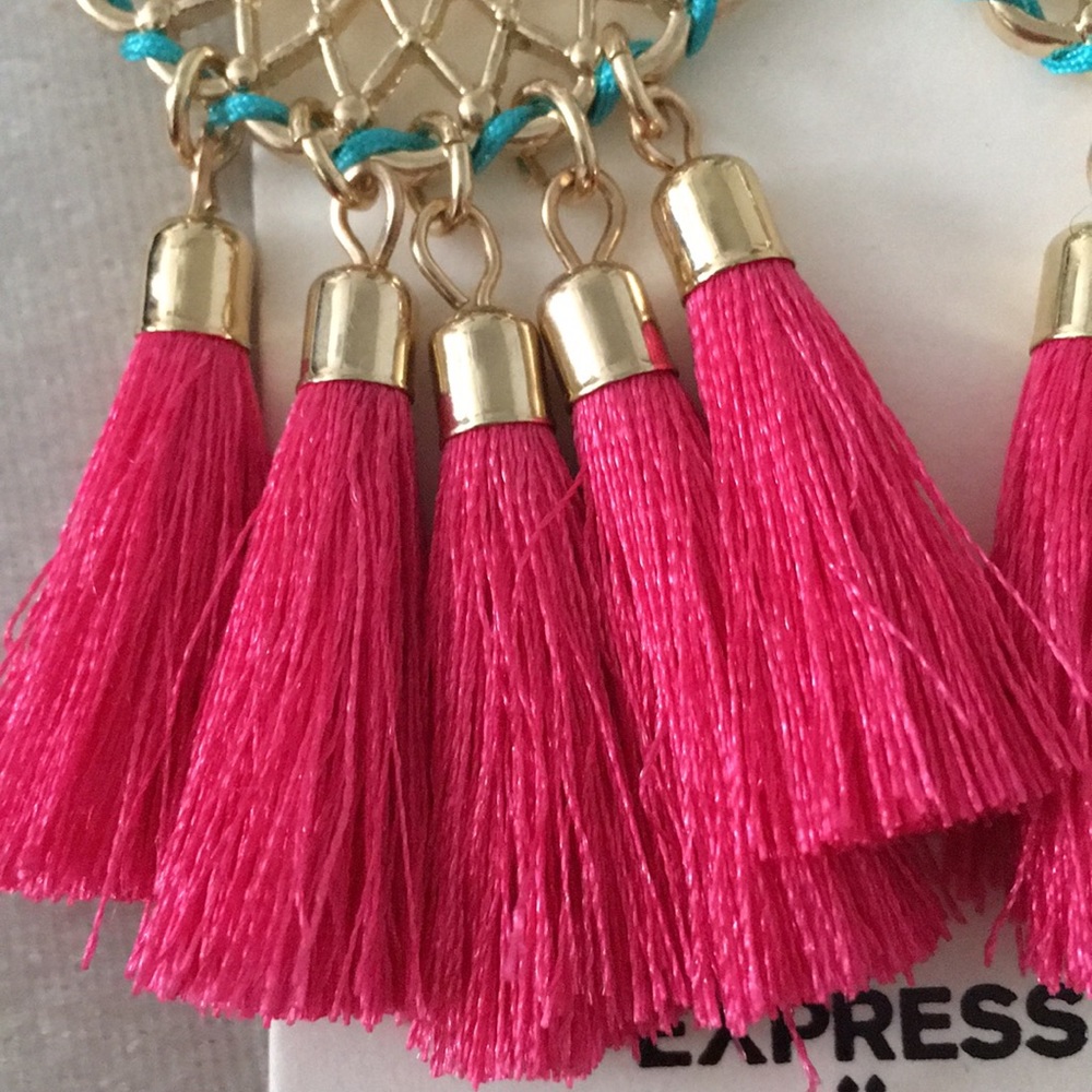 NWT Express Beaded Tassel Earrings - Picture 3 of 3
